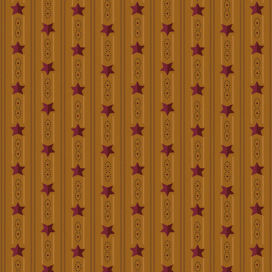 Right as Rain by Kim Diehl Gold Ticking Star Stripe # 9835-404