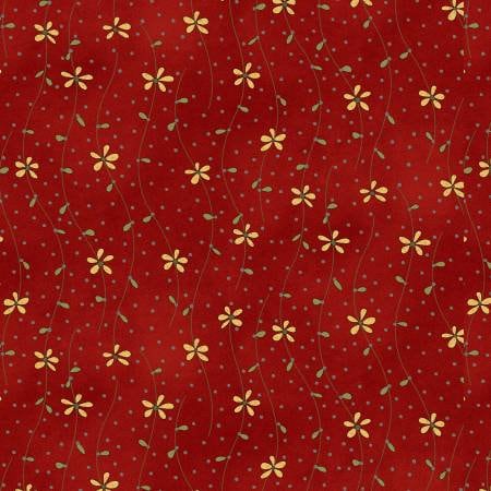 S is for Sew by Debbie Busby Red Wavy Floral #2845-88