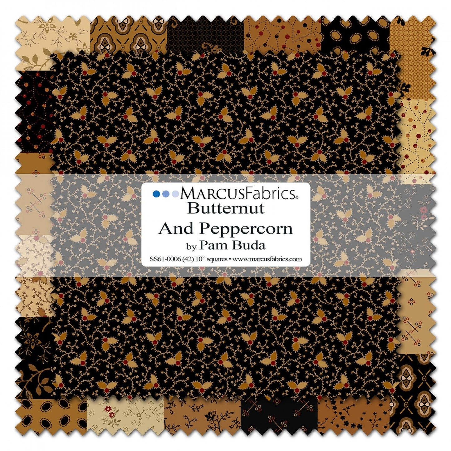 Butternut & Peppercorn by Pam Buda 10 Inch Square Layer Cake 42pcs # SS61-0006
