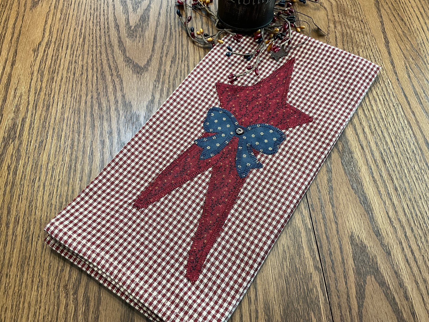 Primitive Farmhouse Americana Star Towel Item # 1714