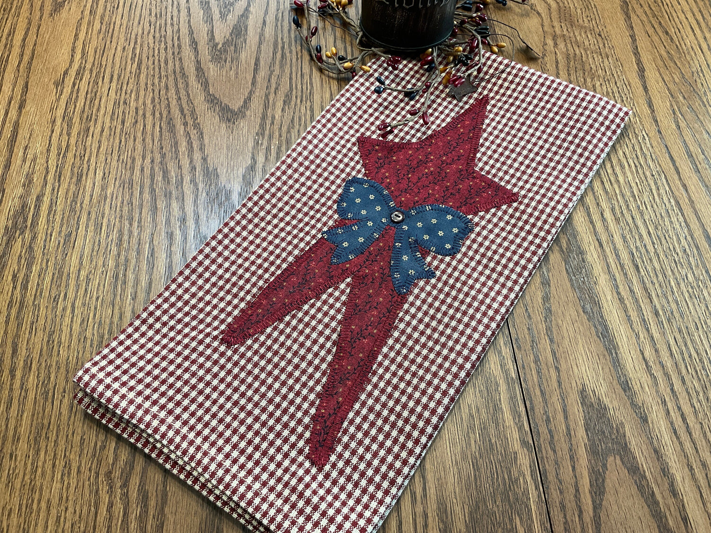 Primitive Farmhouse Americana Star Towel Item # 1728