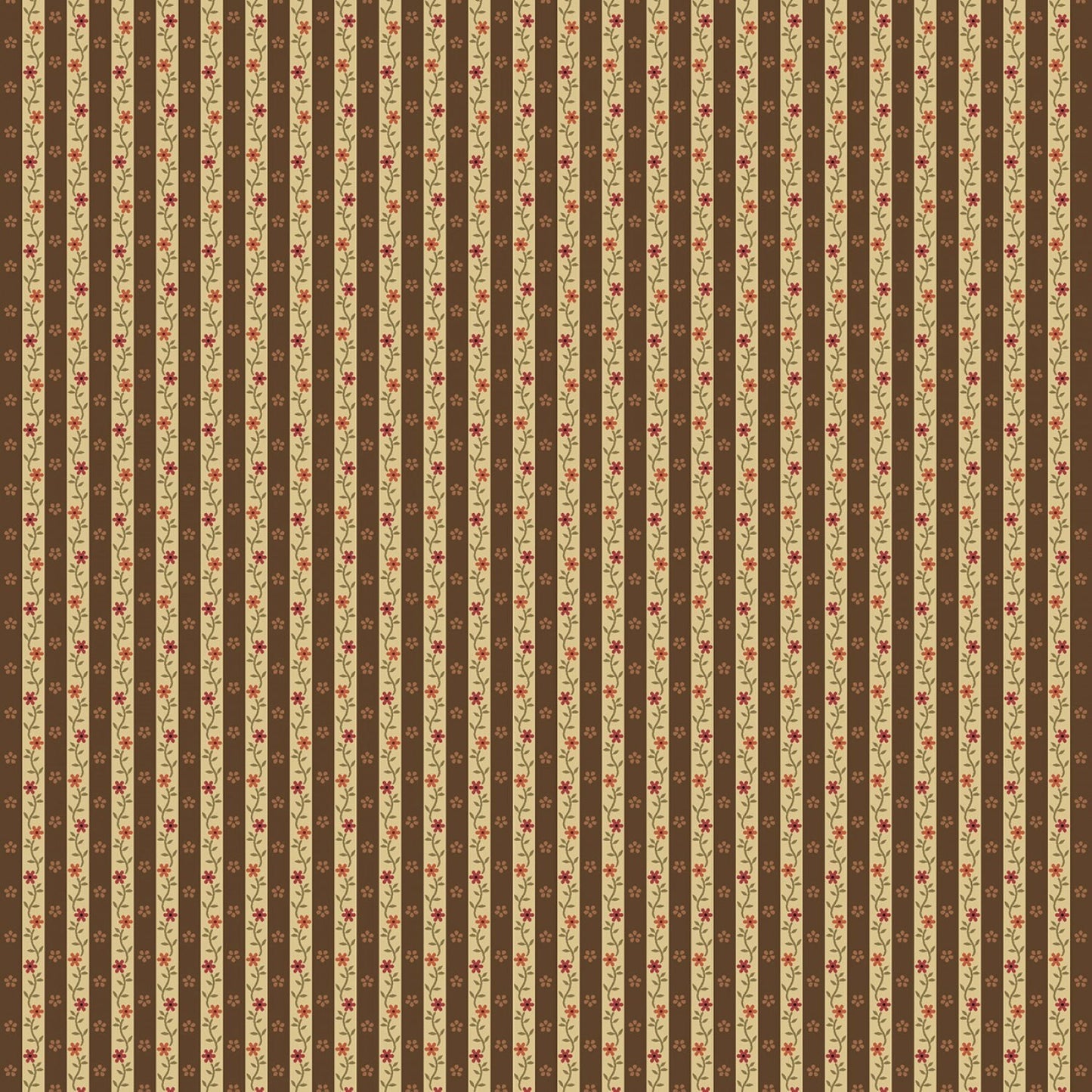 Hearthstone by Sew'n Wild Oaks Brown Calico Stripe # R600535-BROWN