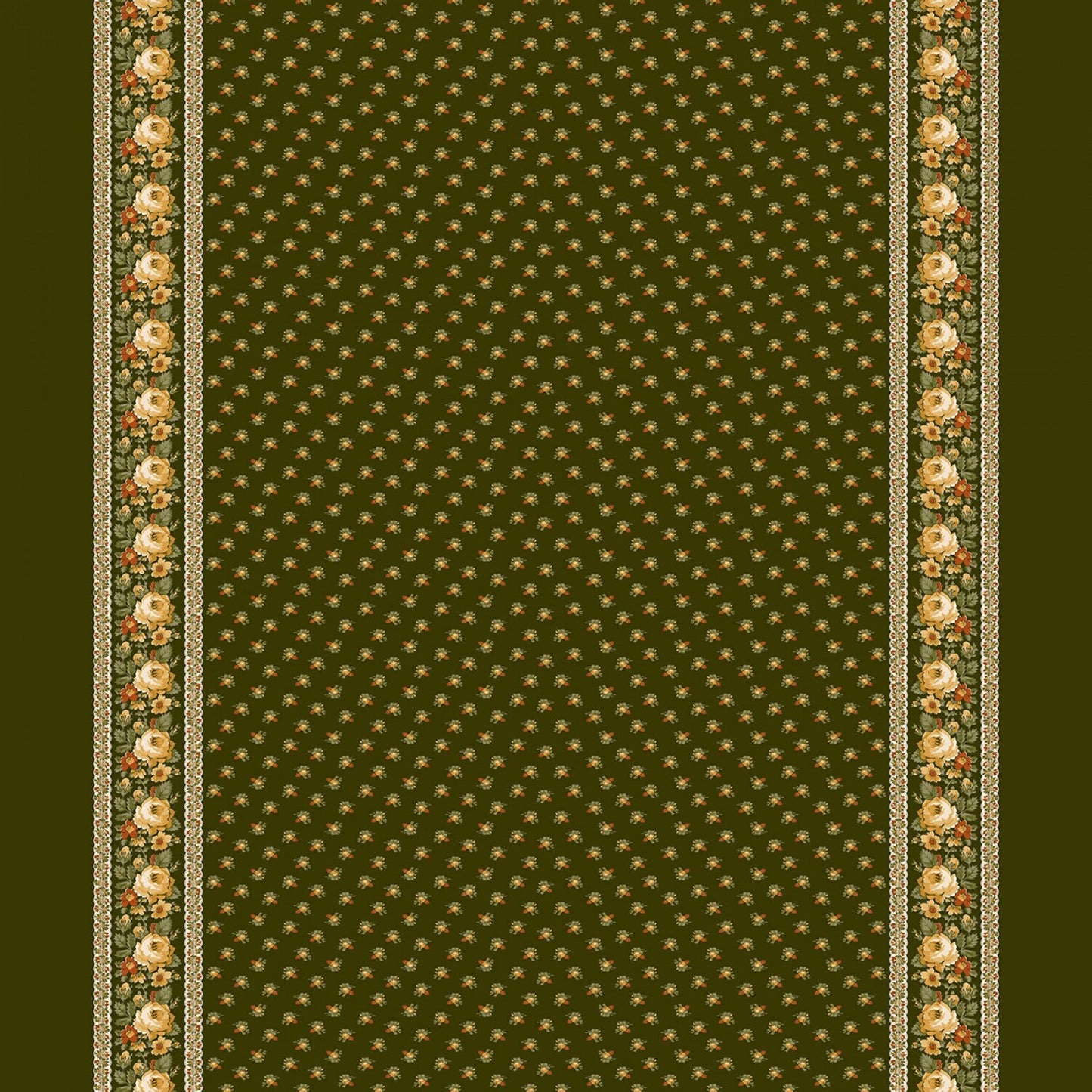 Autumn Spice by Stacy West Dk Green Border Stripe # 3087-66
