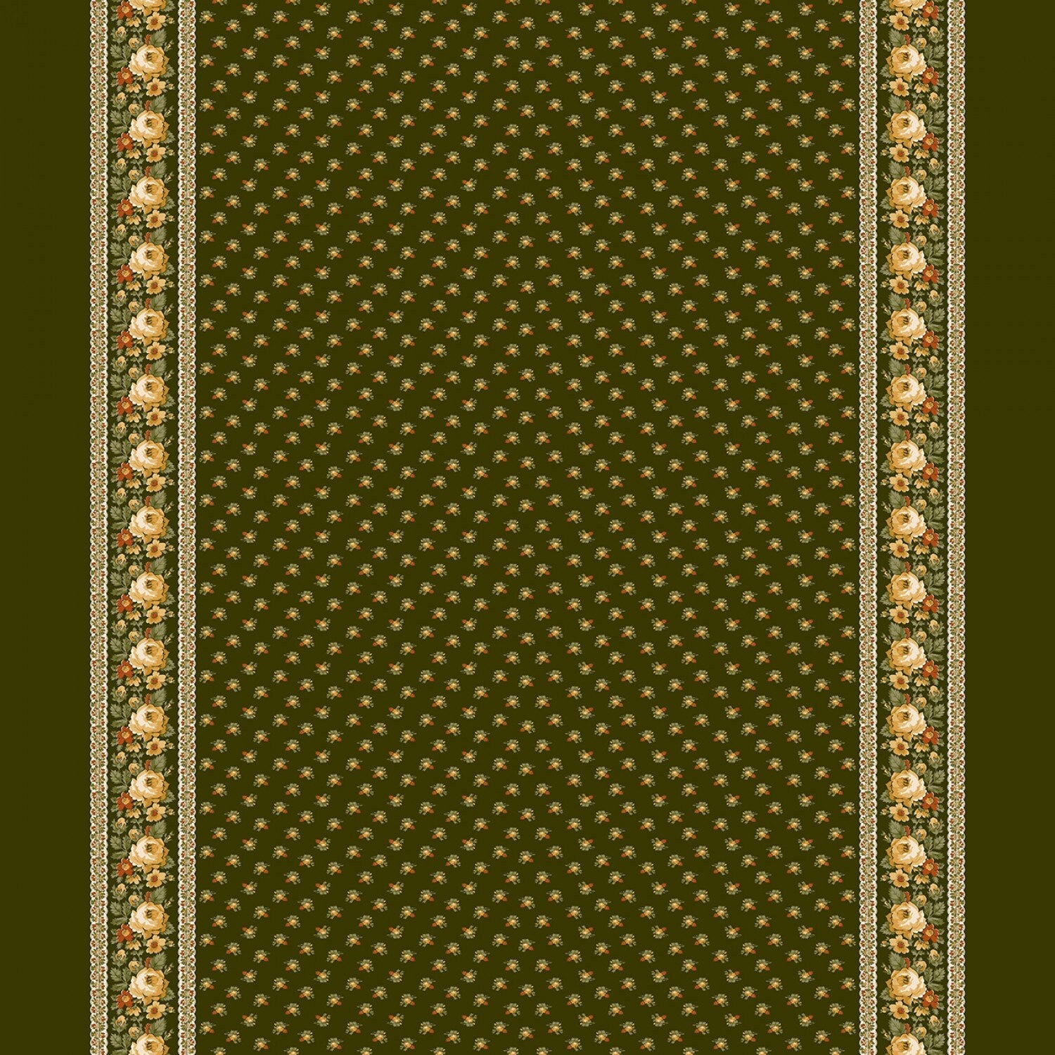 Autumn Spice by Stacy West Dk Green Border Stripe # 3087-66
