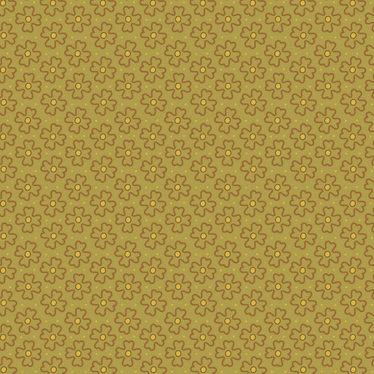 Golden Era by Paula Barnes Green Wavy Daisy # R220645-GREEN