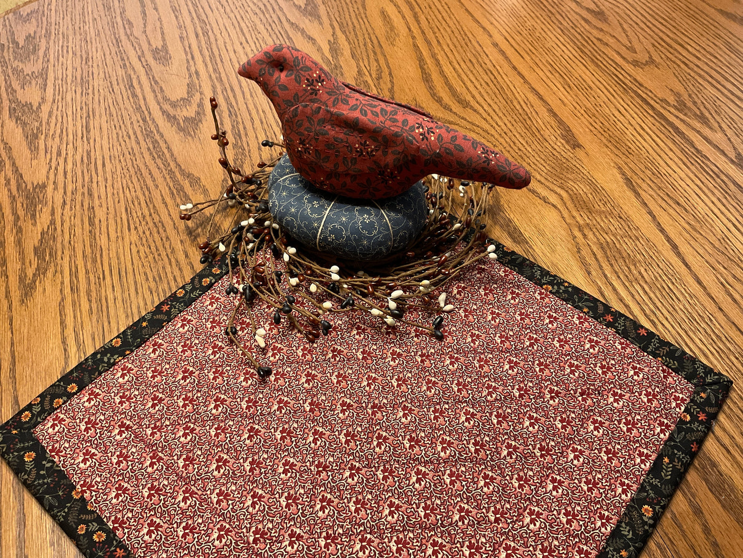 Primitive Farmhouse Scrappy Checkerboard Table Topper Item #1833