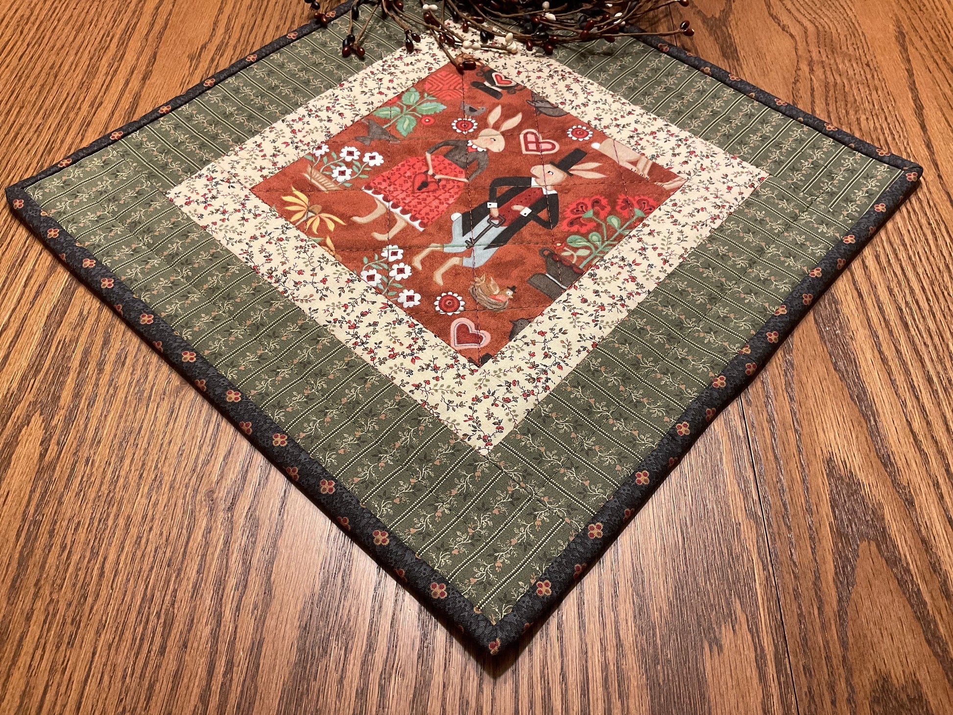 Easter Bunny Primitive Farmhouse Table Topper Item #1867