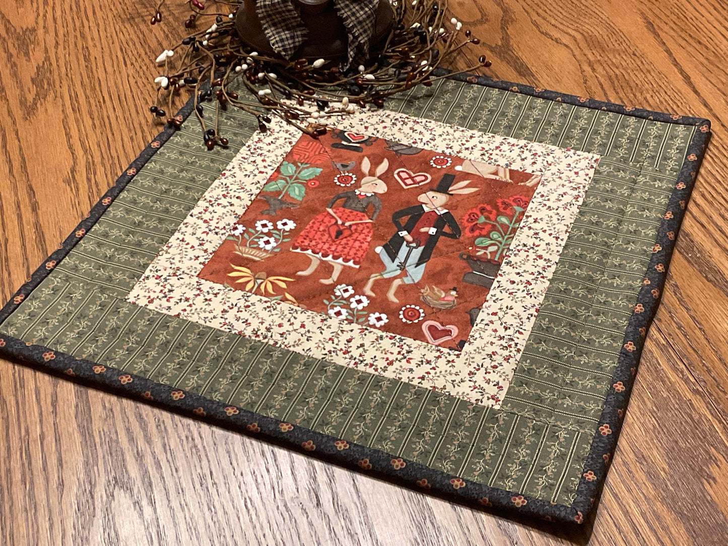 Easter Bunny Primitive Farmhouse Table Topper Item #1867