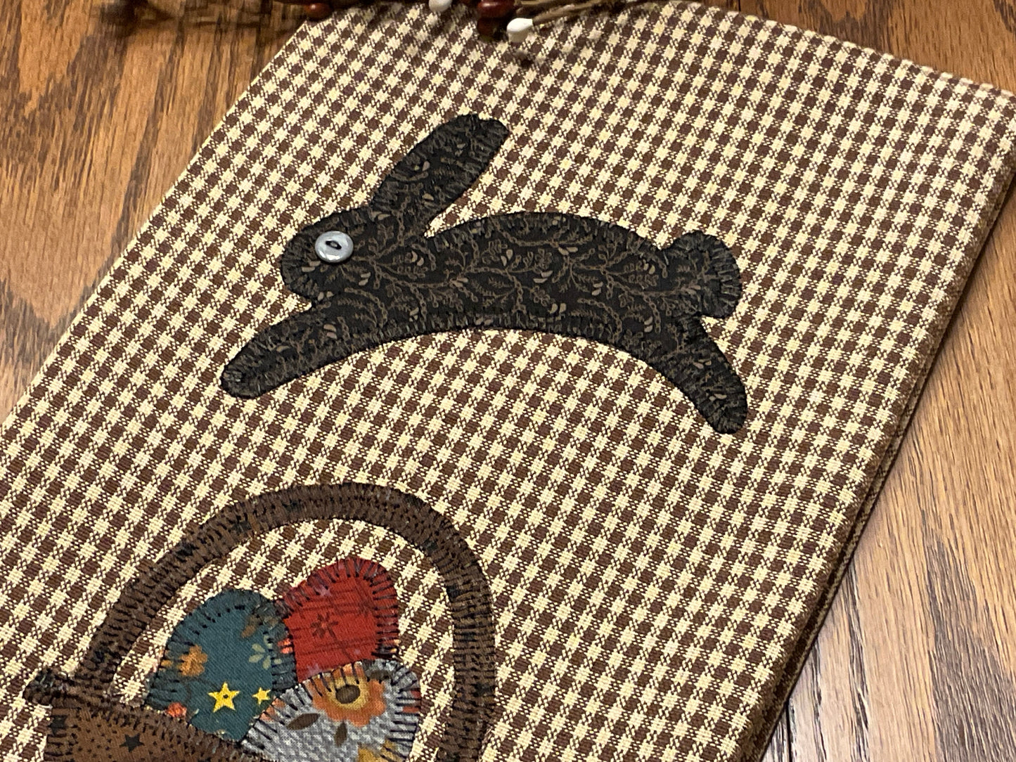 Primitive Farmhouse Easter Bunny Towel Item #1873
