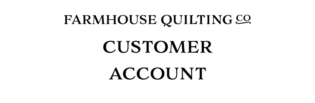 Farmhouse Quilting Co customer account blog page