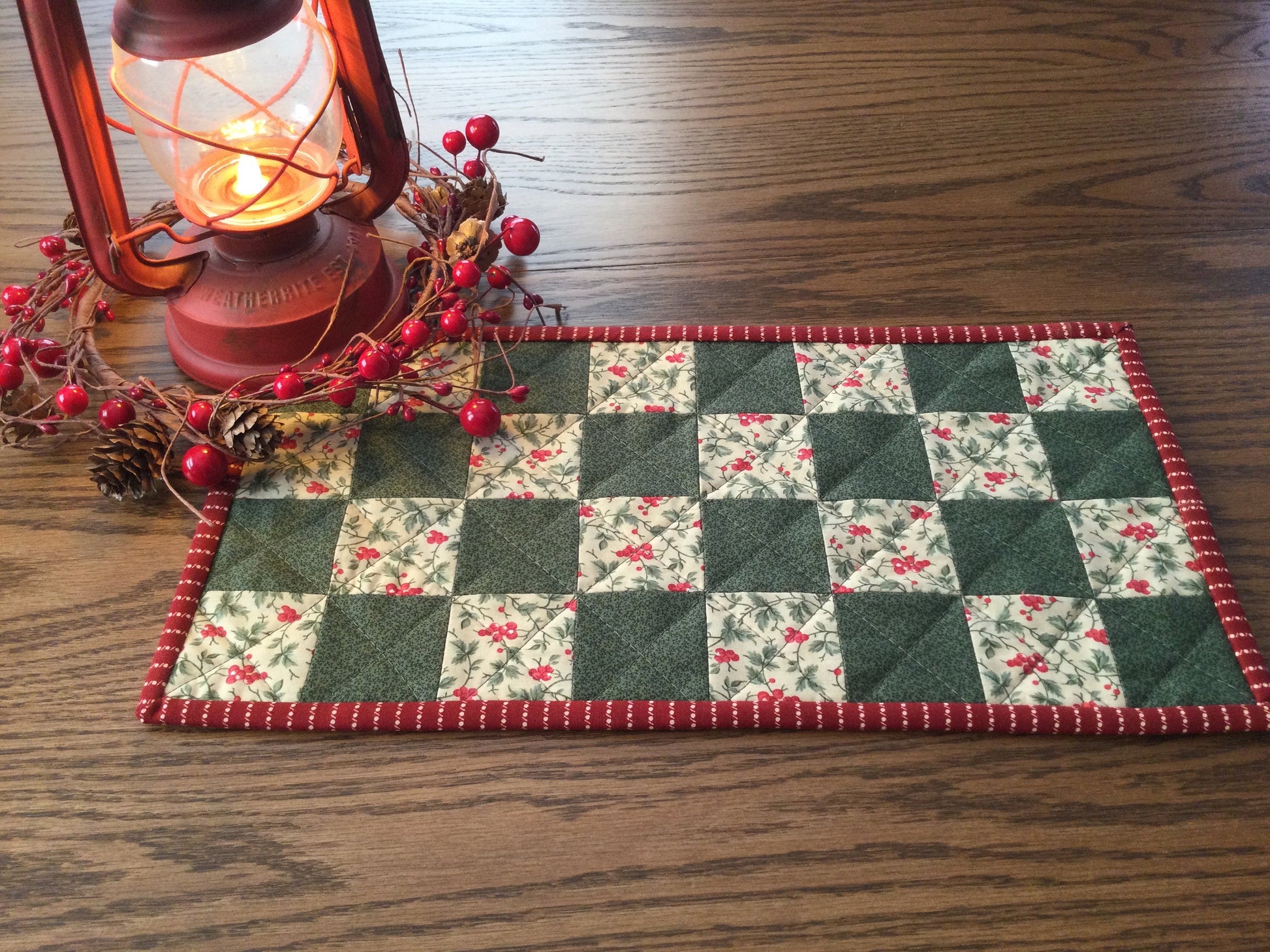 Primitive Farmhouse Christmas Table Runner Item #1945