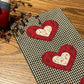 Valentine Primitive Farmhouse Valentine Hearts Towel #1831