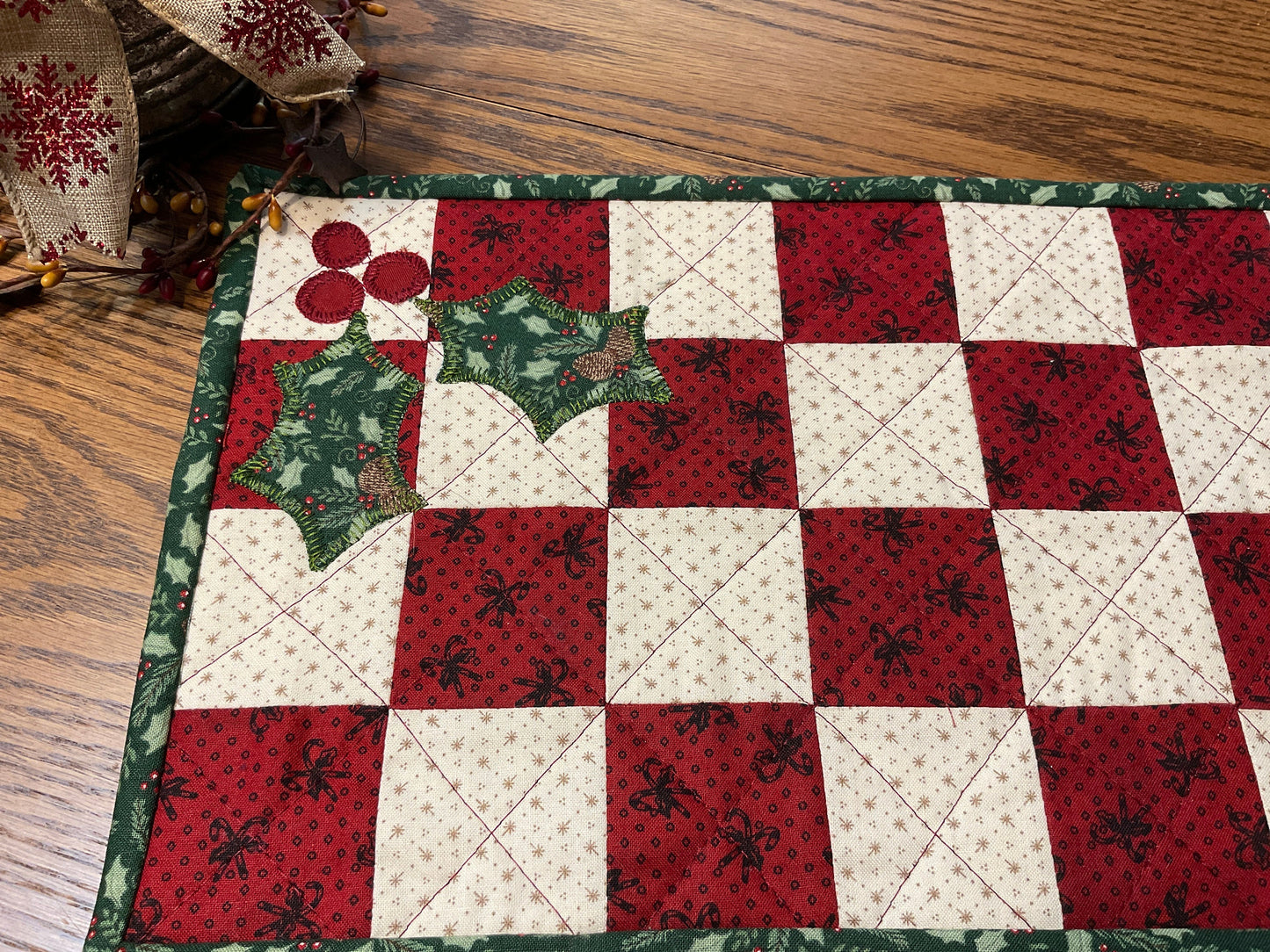 Christmas Primitive Farmhouse Table Runner Item #1934