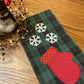 Christmas Mitten and Snowflakes Primitive Farmhouse Towel Item #1814