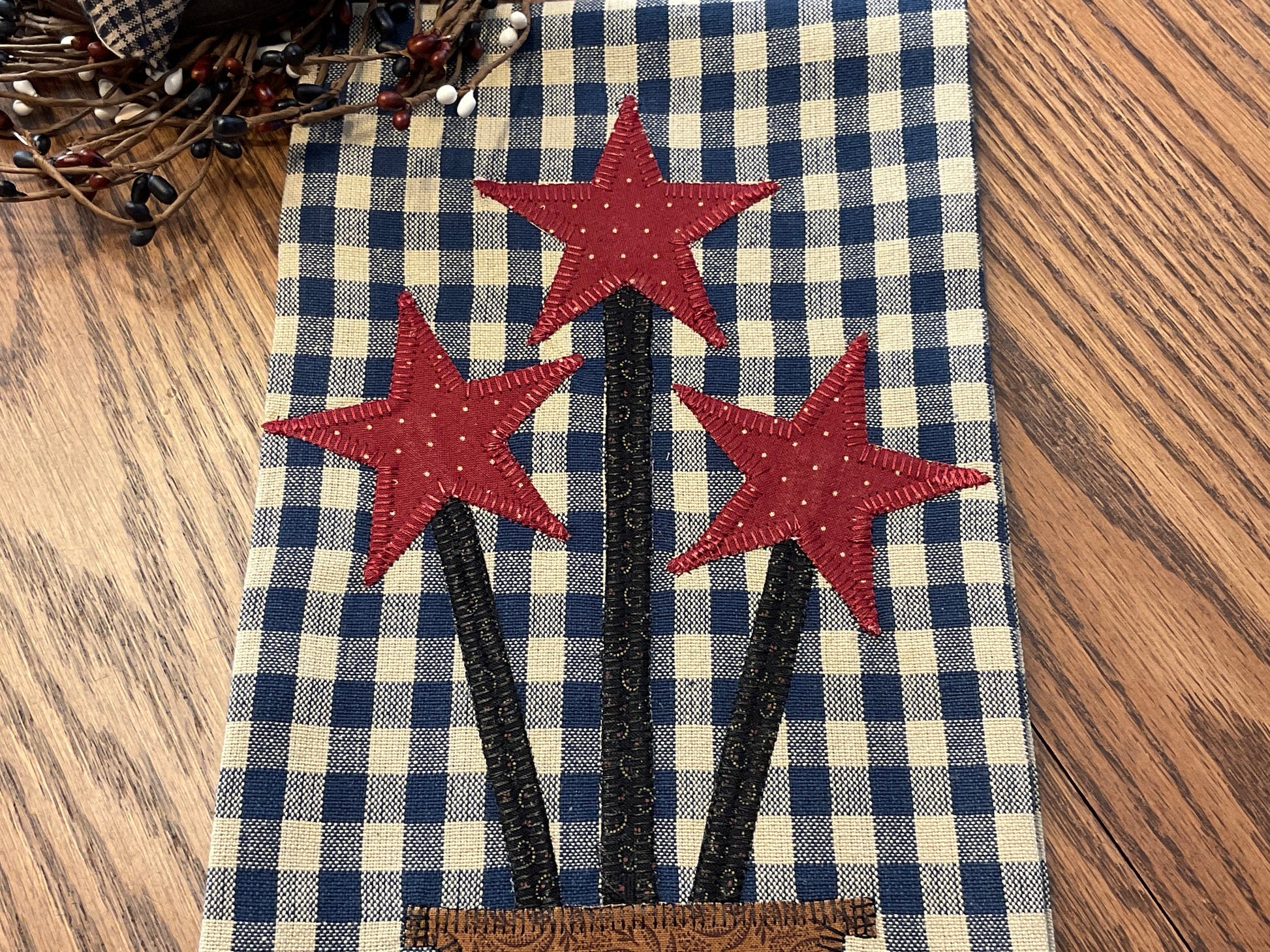 Primitive Farmhouse Americana Star Towel Item #1891