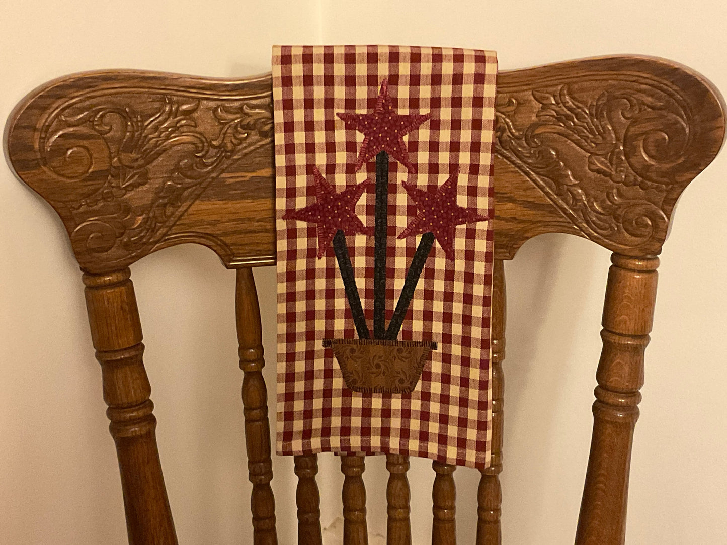 Americana Primitive Farmhouse Star Towel Item #1892