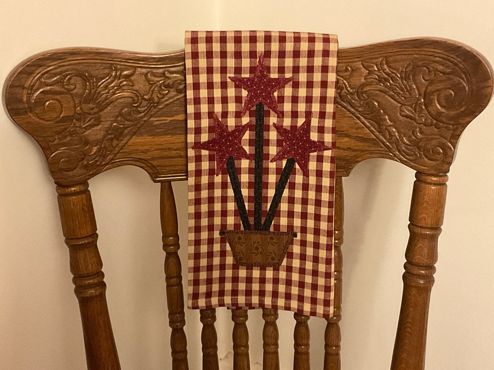 Americana Primitive Farmhouse Star Towel Item #1898