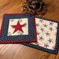 Primitive Farmhouse Americana Star Potholders Item #1903