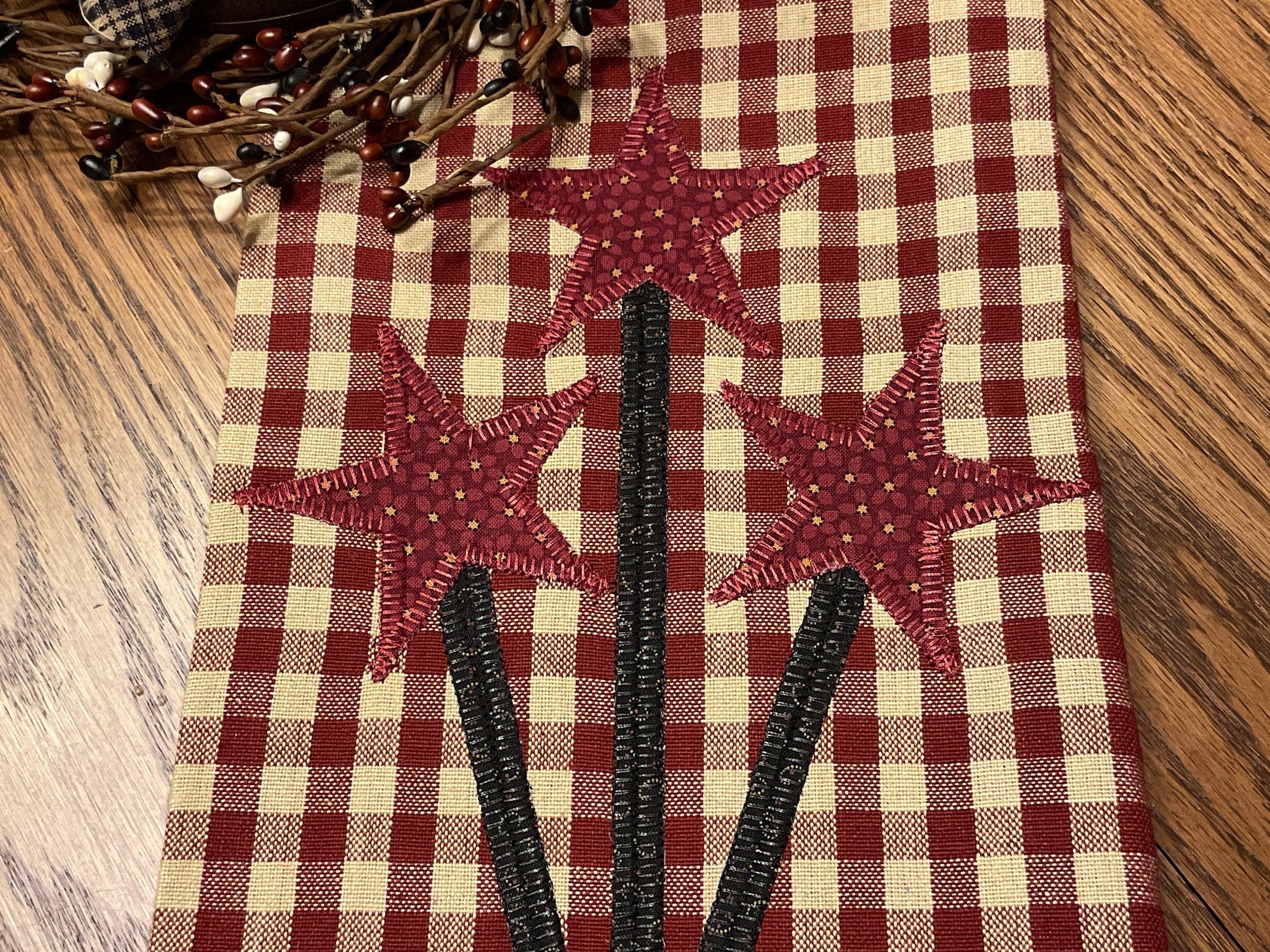 Americana Primitive Farmhouse Star Towel Item #1898