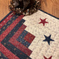 Americana Primitive Farmhouse Log Cabin Table Topper Item #1893