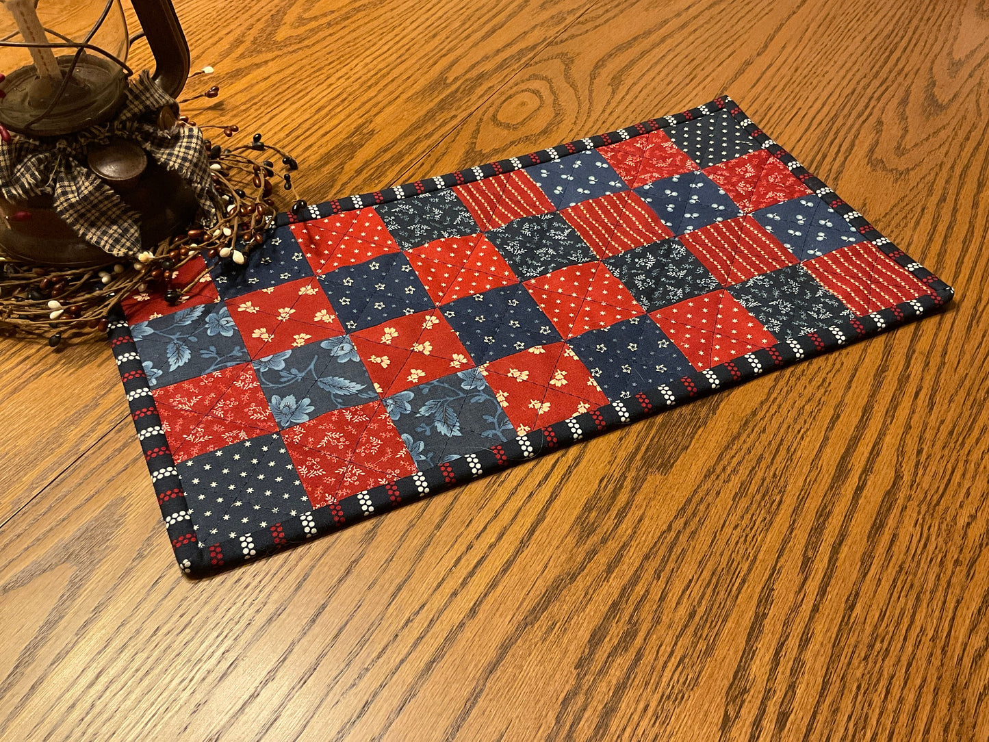 Primitive Farmhouse Americana Table Runner Item #1909