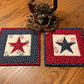 Primitive Farmhouse Americana Star Potholders Item #1902