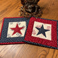 Primitive Farmhouse Americana Star Potholders Item #1902