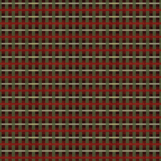 Up on the Housetop by Teresa Kogut Plaid Cranberry Christmas # C14735R-CRANBERRY