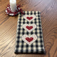 Primitive Farmhouse Valentine Towel Item #1958