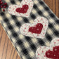 Primitive Farmhouse Valentine Towel Item #1958