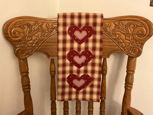 Primitive Farmhouse Valentine Towel Item #1955