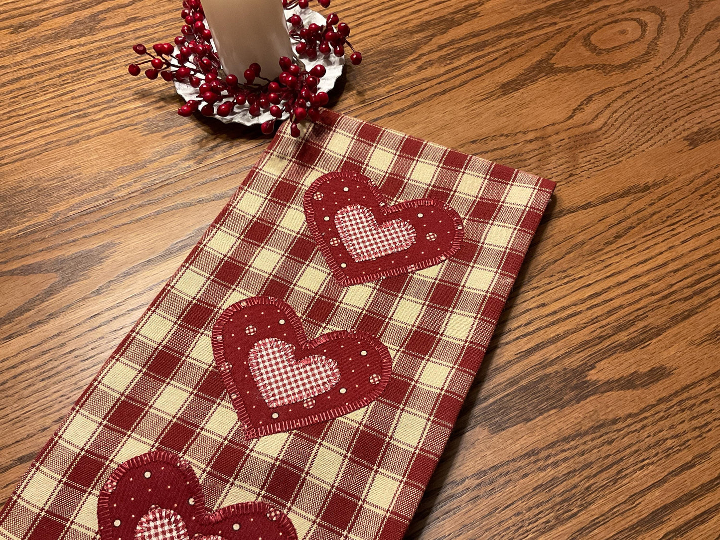 Primitive Farmhouse Valentine Towel Item #1955