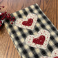 Primitive Farmhouse Valentine Towel Item #1958