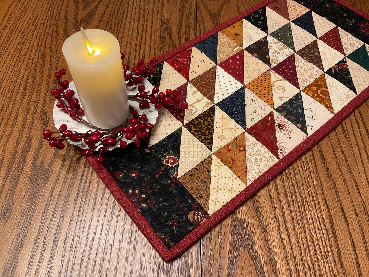 Primitive Farmhouse Scrappy Table Runner Item #1970