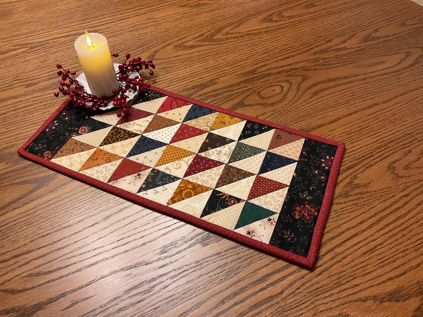 Primitive Farmhouse Scrappy Table Runner Item #1970