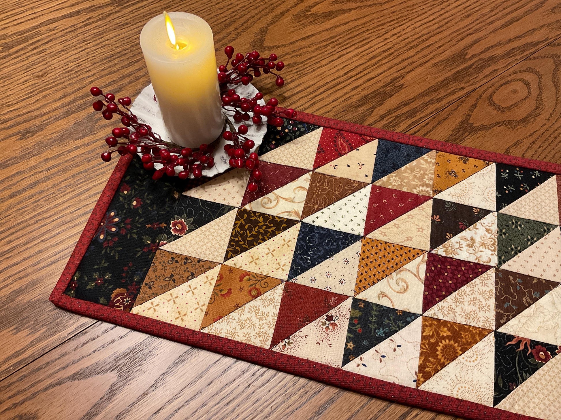 Primitive Farmhouse Scrappy Table Runner Item #1970