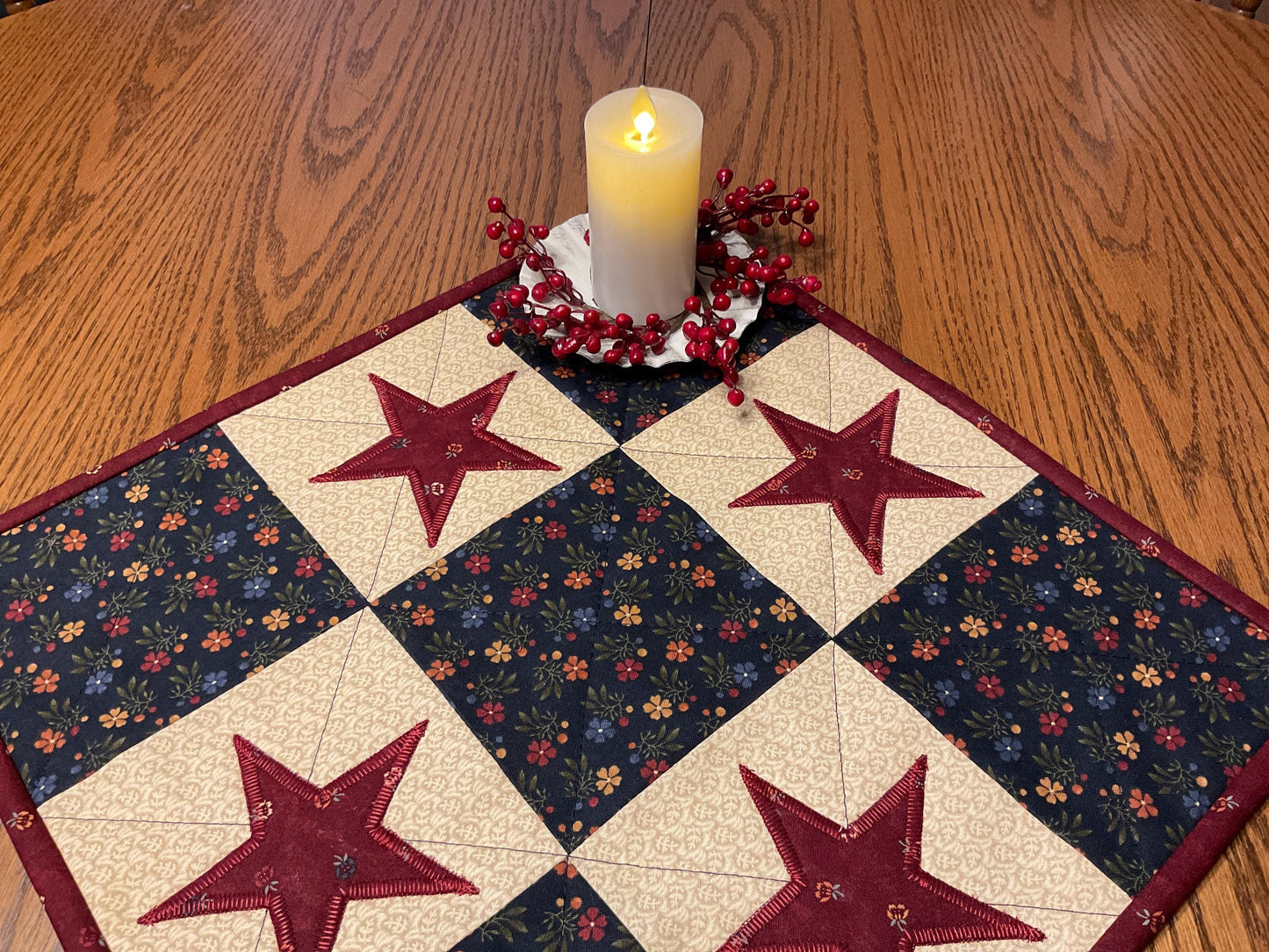 Primitive Farmhouse Americana Star Table Topper Item # 1974