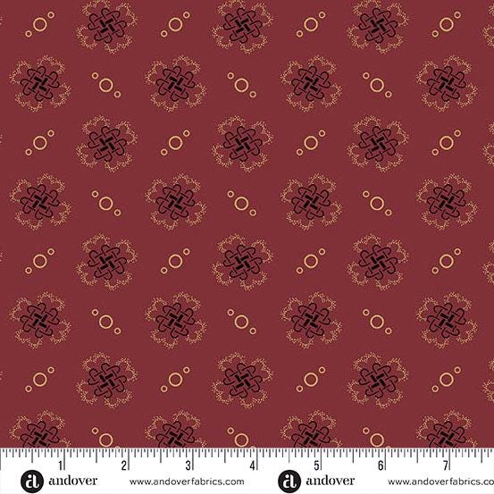 Bridgeport by Jo Morton Red Quatrefoil A5602R