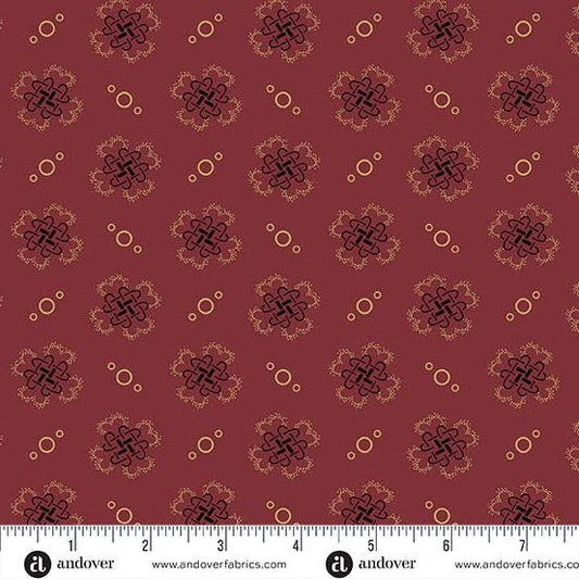 Bridgeport by Jo Morton Red Quatrefoil A5602R
