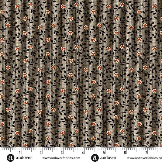 Bridgeport by Jo Morton Black Striped Vines A5603K