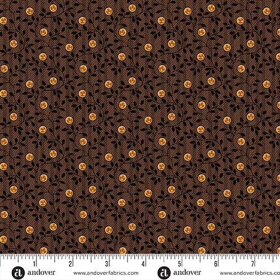 Bridgeport by Jo Morton Brown Striped Vines A5603N