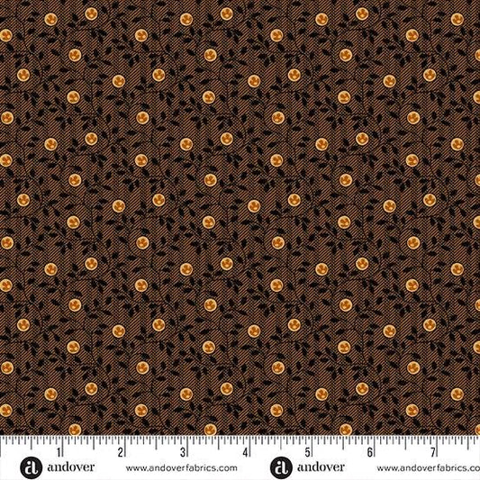 Bridgeport by Jo Morton Brown Striped Vines A5603N