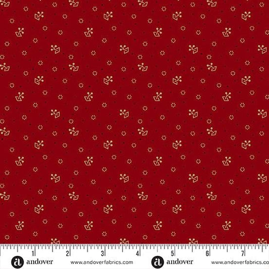 Bridgeport by Jo Morton Red Tossed Sprigs A5609R