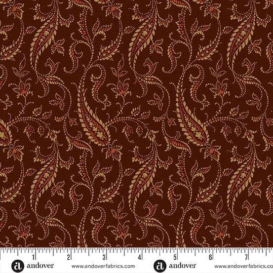 Bridgeport by Jo Morton Brown Paisley Vines A5601N