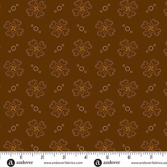 Bridgeport by Jo Morton Brown Quatrefoil A5602N