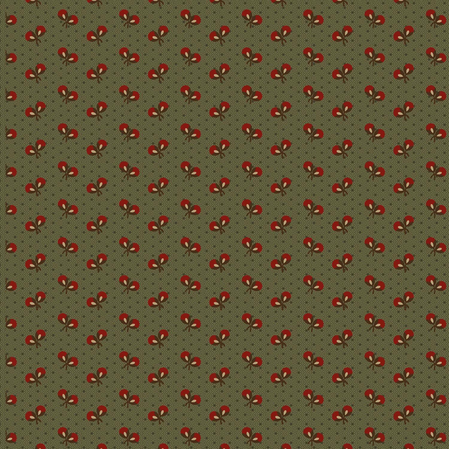 Prairie Dry Goods 2 by Pam Buda Green Flowers & Stars # R171653D-GREEN