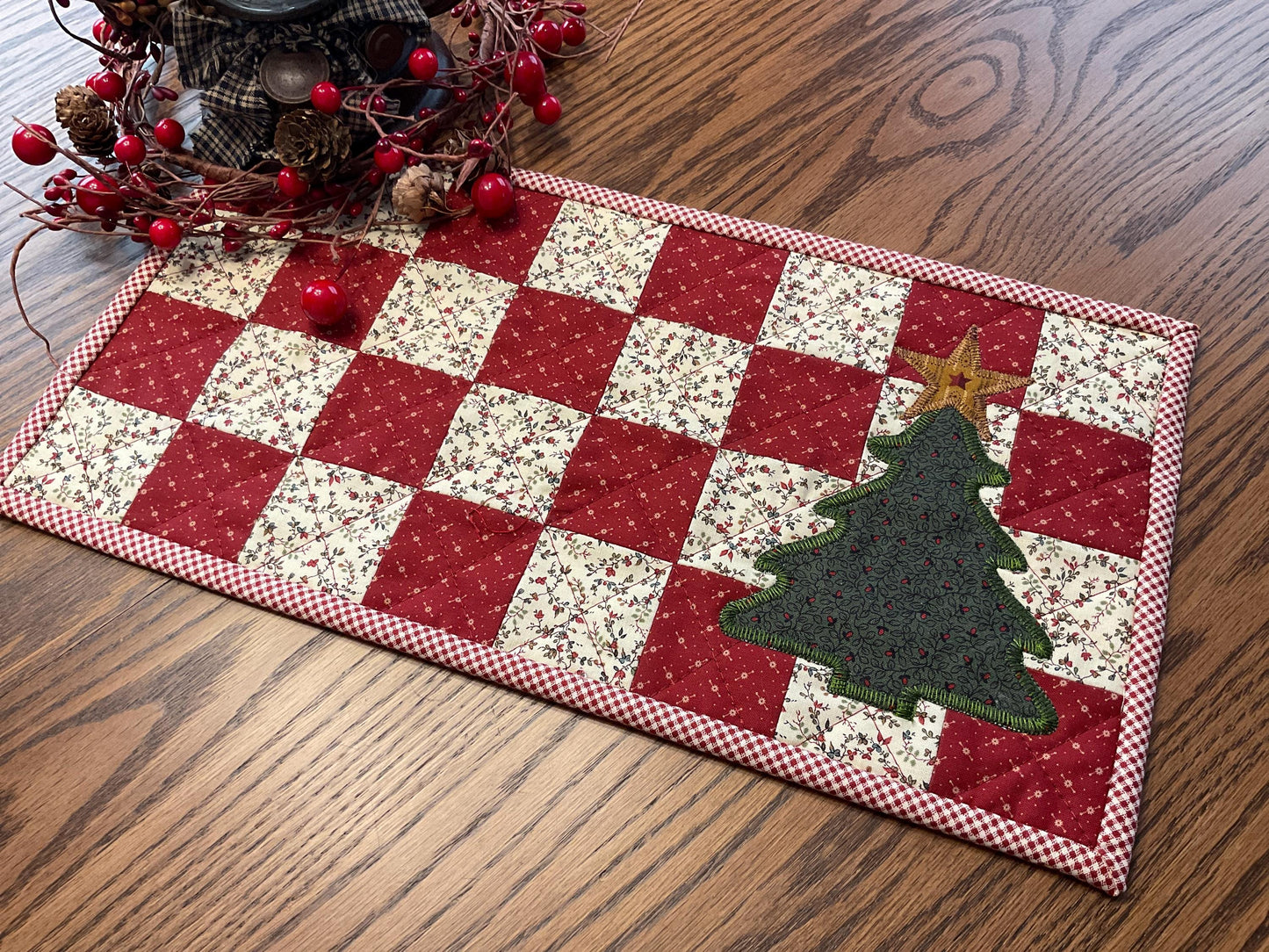 Christmas Primitive Farmhouse Table Runner Item #1991