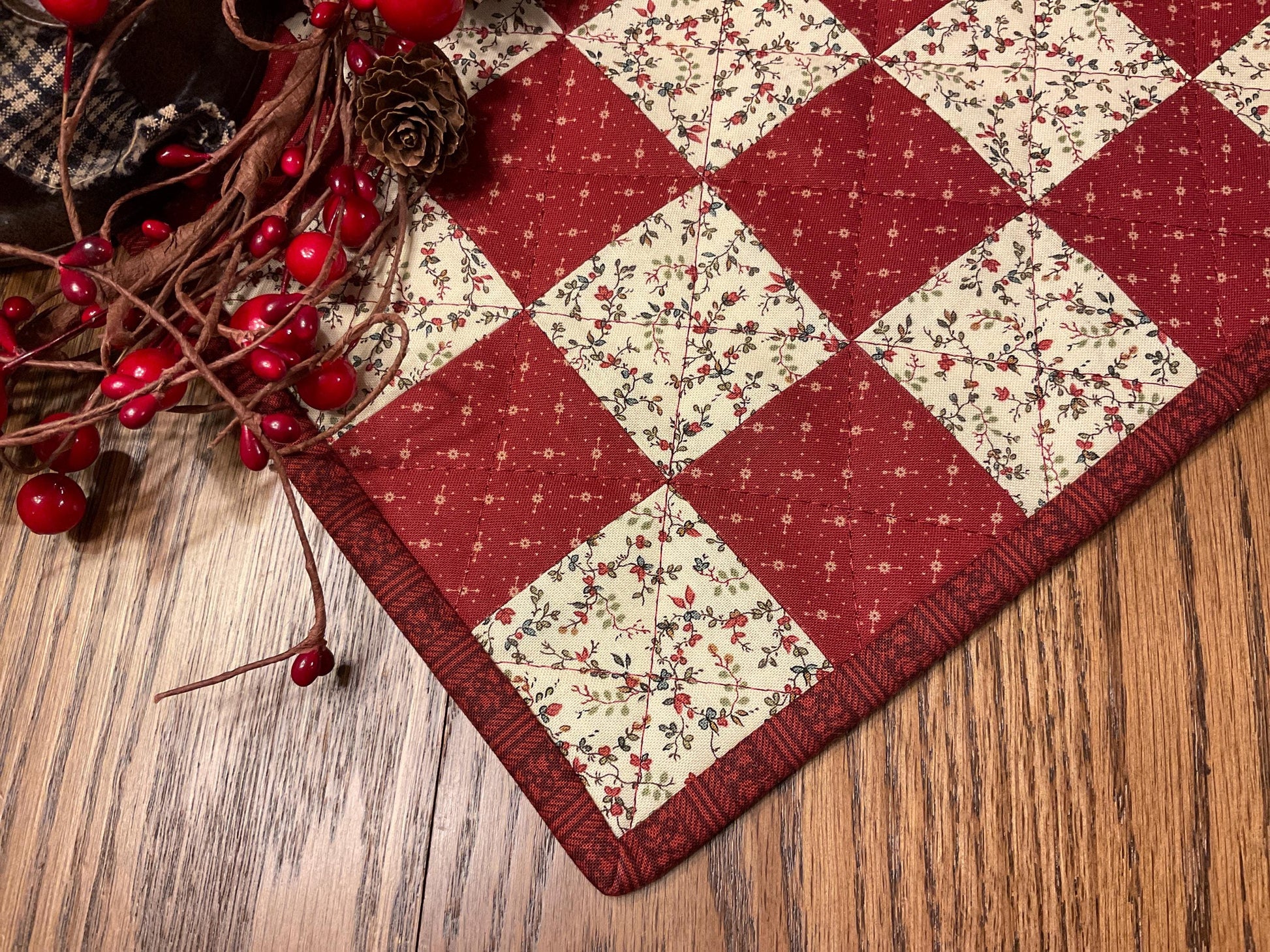 Christmas Primitive Farmhouse Table Runner Item #1996