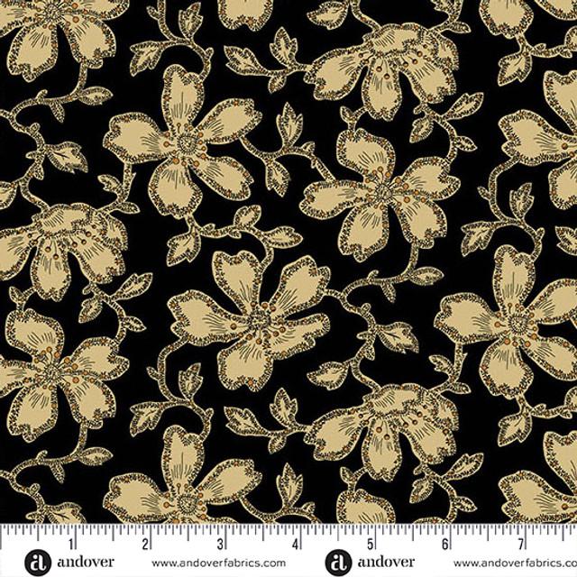 Carolina by Jo Morton Vermicular Floral Black A-5311-K