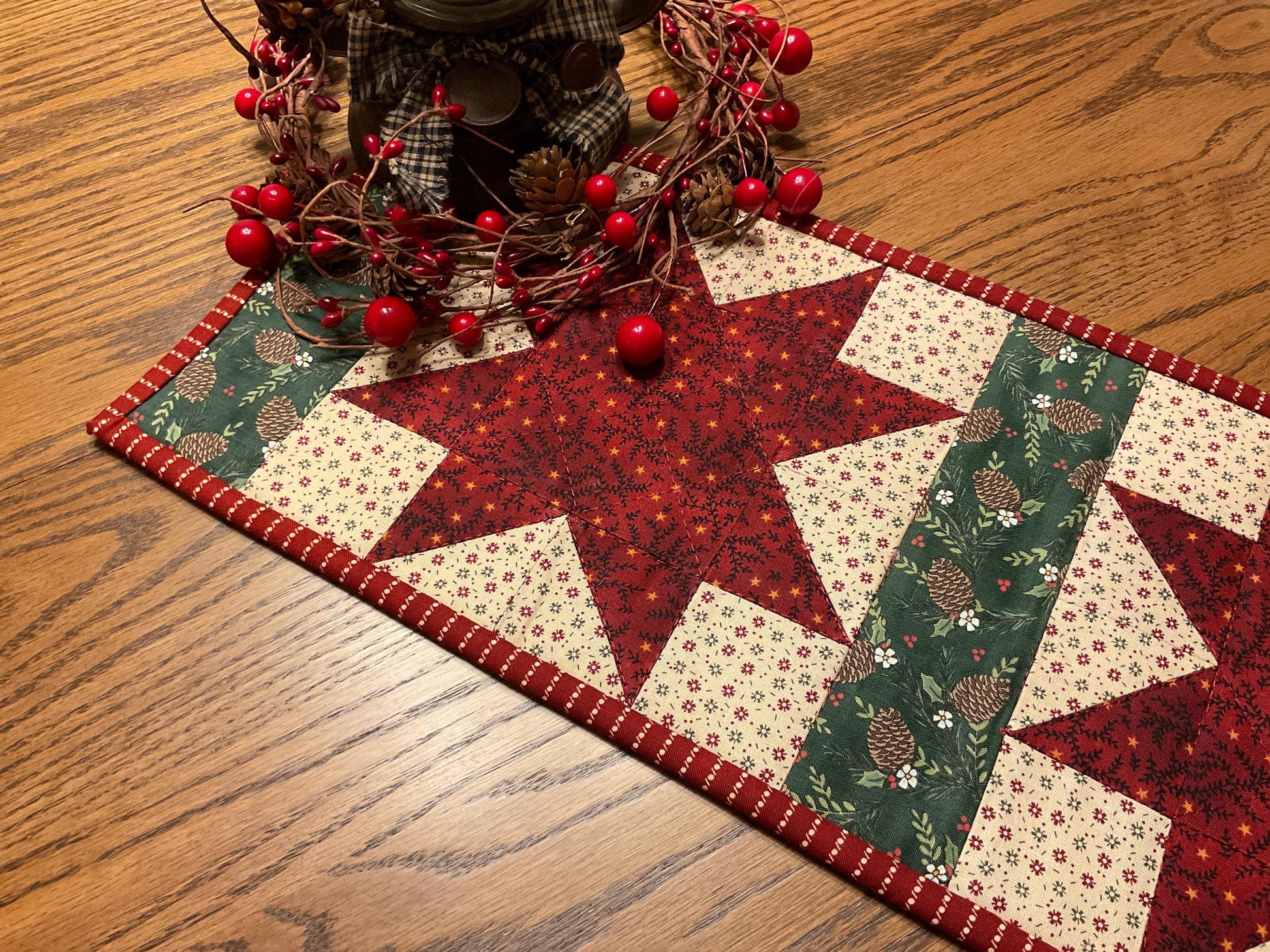 Primitive Farmhouse Christmas Table Runner Item #1998